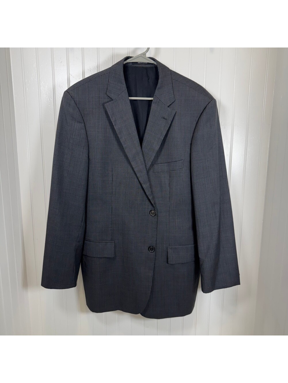 BOSS Hugo Boss Black Men's Gray Checkered Suit Jacket Blazer Size 46R
